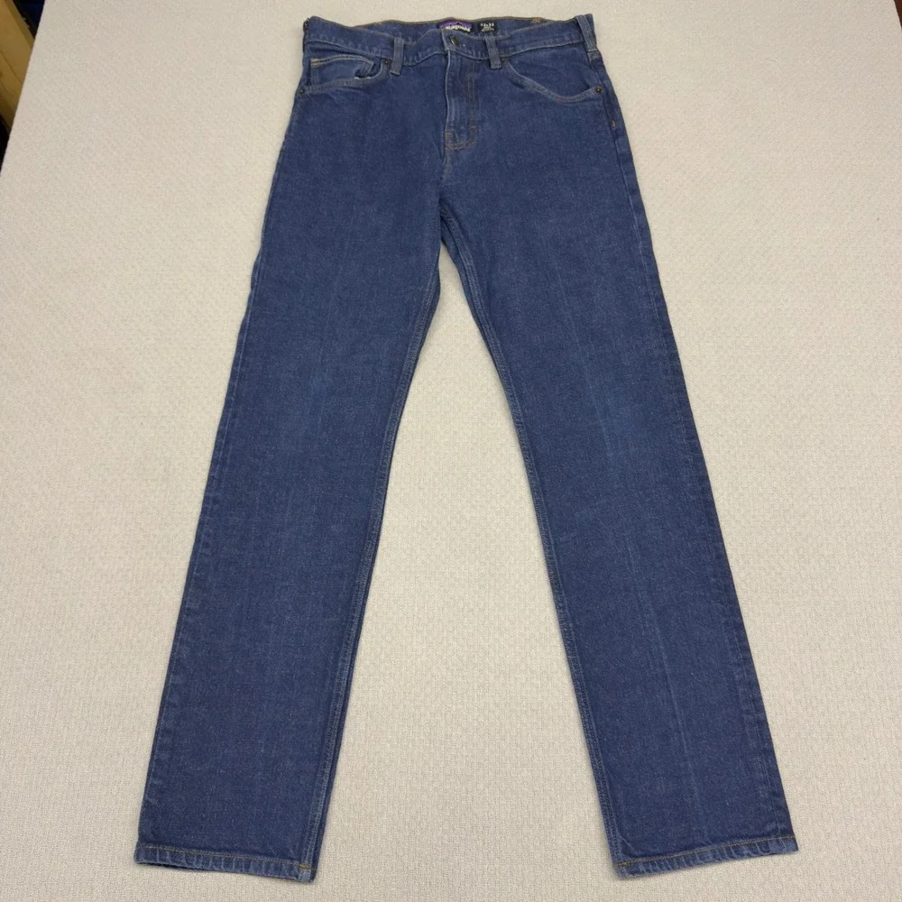 Patagonia Jeans Mens 32x32 Blue Medium Wash Straight Slim Workwear Casual